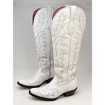 El Malcriado Womens Western Boots White Leather Embroidered Cowgirl Rodeo US 9 Photo 6