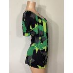 New. Sky silk camo mini dress/shirt with Swarovski crystal strap. Normally $224 Green Photo 2