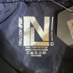 New Look  Sport Windbreaker Jacket Size L Blue Yellow Cropped Full Zip Pocket Photo 2