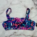 Island Escape Bandeau Underwire Bikini Top Size 8 Navy Blue Floral New Support Photo 1