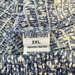 Zenobia Blue All Over Smocked Floral Print Top size 2X NWT Short Puff Sleeves Photo 9