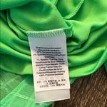 DKNY Green Metallic Check Keyhole Balloon Sleeve Belted Dress Size Small Fairy Photo 5