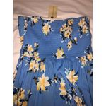 Band of Gypsies Jumpsuit Size M Strapless Floral Blue Pockets Boho Festival NEW Photo 10