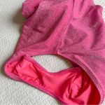 Good American Modern Tank Sparkle Metallic One-Piece Pink Swimsuit Medium Photo 5