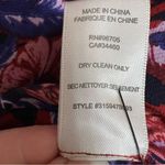 Rebecca Taylor  Silk Floral Long Sleeve Peasant Top Tie Neck Sz 2 Red Purple Photo 6