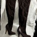 Charles by Charles David sophisticated knee-high boots, in dark brown suede, high heels Photo 1