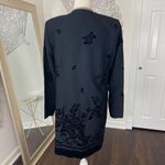 Vintage Whimsygoth Office Siren Black Velvet Rose Long 90s Boyfriend Blazer 8 M Photo 5