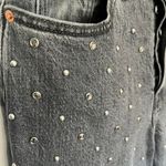 Levi's 501 Bling Womens Jeans Sz 26x26 Black Wash Crystals Silver Stud Custom Photo 4