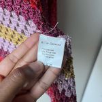 Rose Carmine Metallic Red Crochet Knit Colorblock Open Cardigan Sweater One Size Size undefined Photo 6