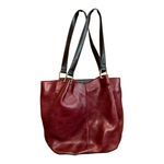 TIGNANELLO Leather Deep Red/ Burgundy Handbag Tote with Two Straps Red Photo 2