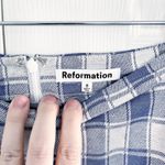Reformation Suzie Mini Skirt in Blue Plaid Photo 3