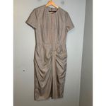 Roland Mouret Dalia Wool and Silk Midi Dress Black White Check Size 8 Photo 2