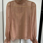 Flying Tomato Elegant Sheer Striped Blouse - blush Photo 0