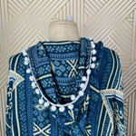 Raga  Pom Trim Hooded Poncho Kimono‎ Blue Photo 7