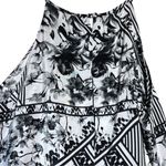 Amanda Uprichard 100% Silk Floral Black White Women's Sleeveless Buttons sz M Photo 1