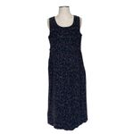 Vintage Blue Red Floral Corduroy Maxi Dress Womens Sz Large 80s Cottage Boho Photo 1