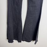 We The Free  Jeans Womens 26 Black Flare High Rise Button Fly Distressed Hem Boho Photo 12