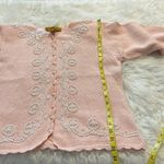 Vintage Eve Tyler Pink Pearl Beaded Sweater Cardigan Button Up Size Large Photo 10