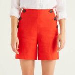 Boden Falmouth Linen Shorts Orange Sunset size 4 NWT‎ Photo 1