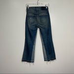 Anthropologie AMO Crop Boot Jeans Distressed w/ Raw Hem Button Fly Two Tone 24 Blue Photo 8
