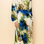 PRINTED MAXI DRESS WITH POCKETS Blue Size XL Photo 5
