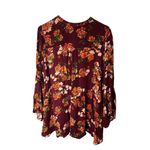 Umgee Women's Floral Bell Sleeve Choker Neck Tunic Top S Small Multicolor Photo 4