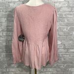 Jolie & Joy Pink Smocked Peplum Top Size 3X Photo 4