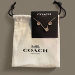 Coach Elegant Simple Open Circle Necklace And Tea Rose Stud Earrings Set NWT Photo 0