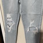 No Boundaries Nobo Jeans  Juniors Size 5 Blue High Rise Distressed Stretch Mom Photo 1