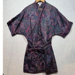 Vintage Y2K J.O. Intimates Paisley Kimono Robe Silky Lightweight Womens Medium M Purple Photo 0