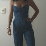 Aeropostale Lace Up Blue Jumpsuit Photo 0