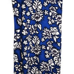 Koko Knot Rayon Blue White Floral Tropical Hawaiian Maxi Dress USA Medium Photo 0