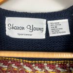 Sharon young 90s equestrian western horse navy knit vest size medium Blue Photo 1