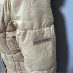 Steve Madden  Long Puffer Coat Large Golden Tan Fur Hood Winter Photo 3