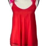 Victoria's Secret Victoria’s Secret Small Lingerie Nightie Top Sheer Tie Shoulder Straps Red Pink Photo 0