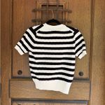 Lacoste Striped Black and White Short Sleeve Sweater Size M Photo 2