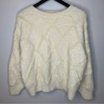 Mod On Trend Fuzzy Off White Long Sleeve Sweater Size M Photo 0