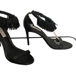 Rachel Zoe EMINA Fringe Stiletto Heeled Sandals in Black Size 8 Photo 2