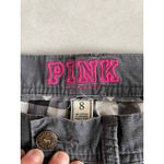 PINK - Victoria's Secret Women's PINK Gray Corduroy Boot Cut Pants Size 8 with Pink Accents Photo 2