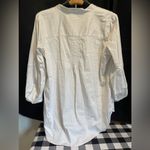 Soft Surroundings Women Large White Vee Neck Blouse 3/4 Sleeves Loose Hi Low Photo 1
