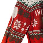 Well Worn Red Multi-Color Bright Holiday Ugly Christmas Knit Sweater Women Sz S Photo 6