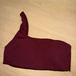Aerie  Burgundy One-Shoulder Sports Bra Photo 0