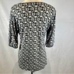 carole little  vintage tie front black white and gray top size large Photo 3