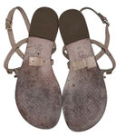 Tory Burch  Sling Beige Sandals Gold Logo‎ Medallion Size Women's  9 M Photo 9