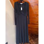 Favorite Daughter The Rosie Twist Midi Dress in Black NWT sz L Size L Photo 3