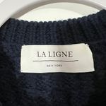 La Ligne New York Cable Knit Fisherman Sweater Navy Blue Size XS 100% Wool Photo 3