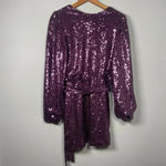Francesca’s Miami Purple Sequin Long Sleeve Party Dress NWT Size S Cocktail Photo 7