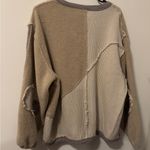 POL  Beige and Gray Textured Zip-Up Sweatshirt. Oversized large Photo 5