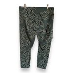 New Balance  Womens Leggings Sz L Olive Green Black‎ Floral Print Thick Photo 2