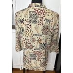 draper's & damon's  Women’s PM Button Up Beige Black VTG Geometric Shirt 3/4 Sleeve Photo 12